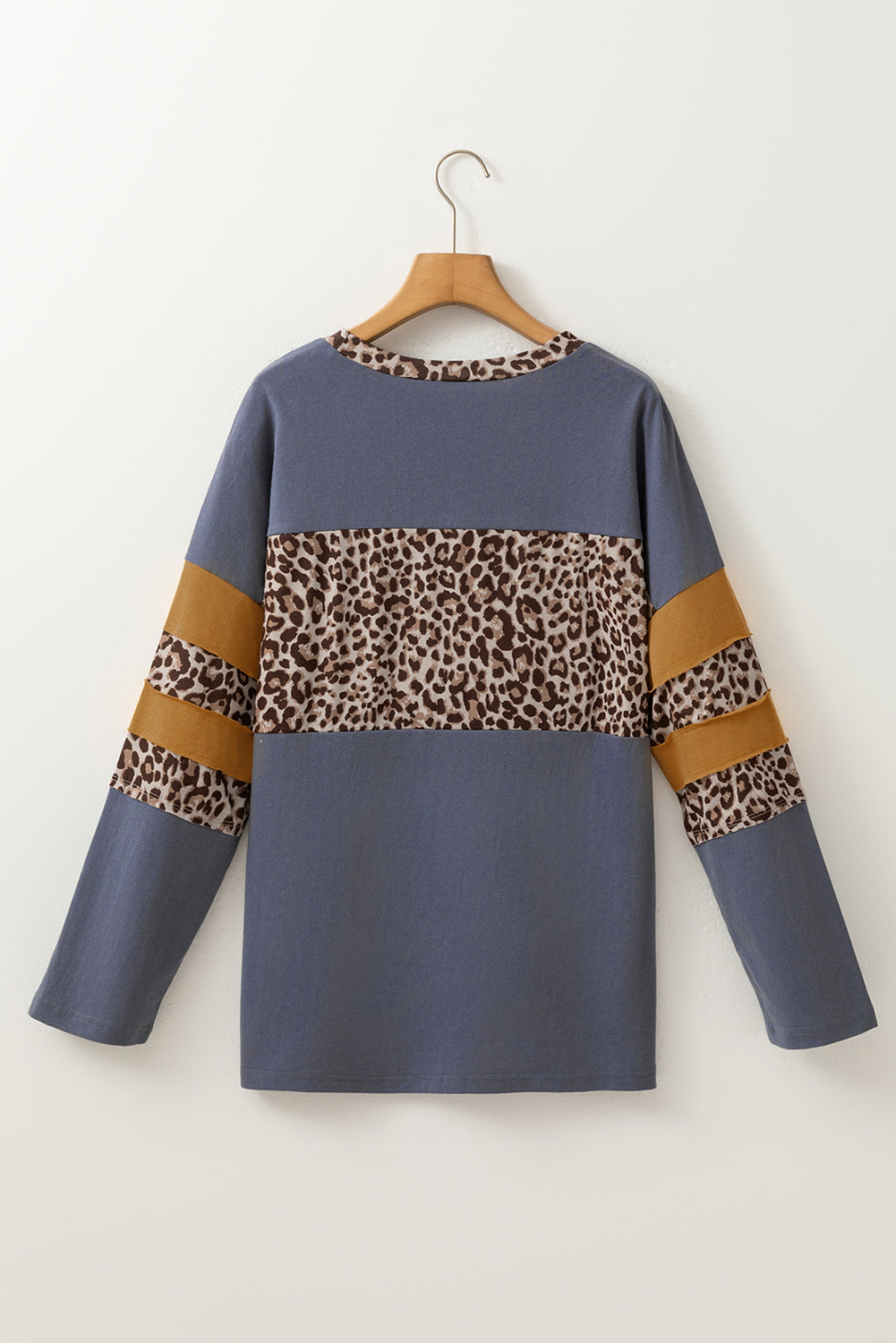 Dark Blue Leopard Long Sleeve Top