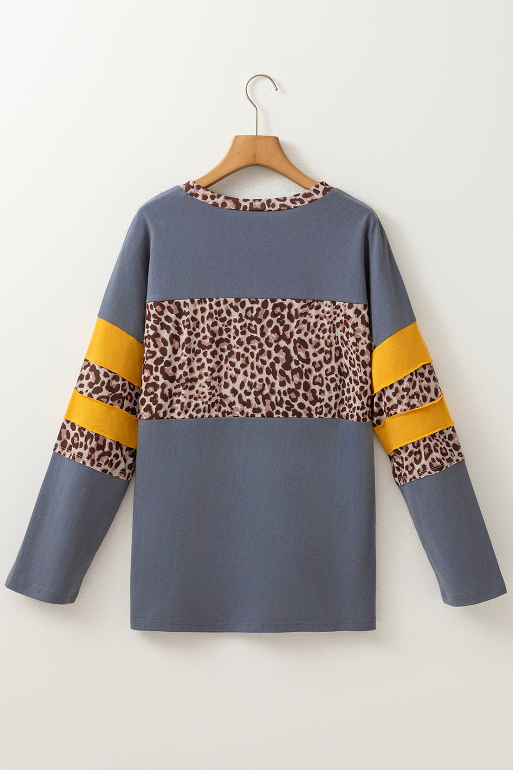 Dark Blue Leopard Long Sleeve Top