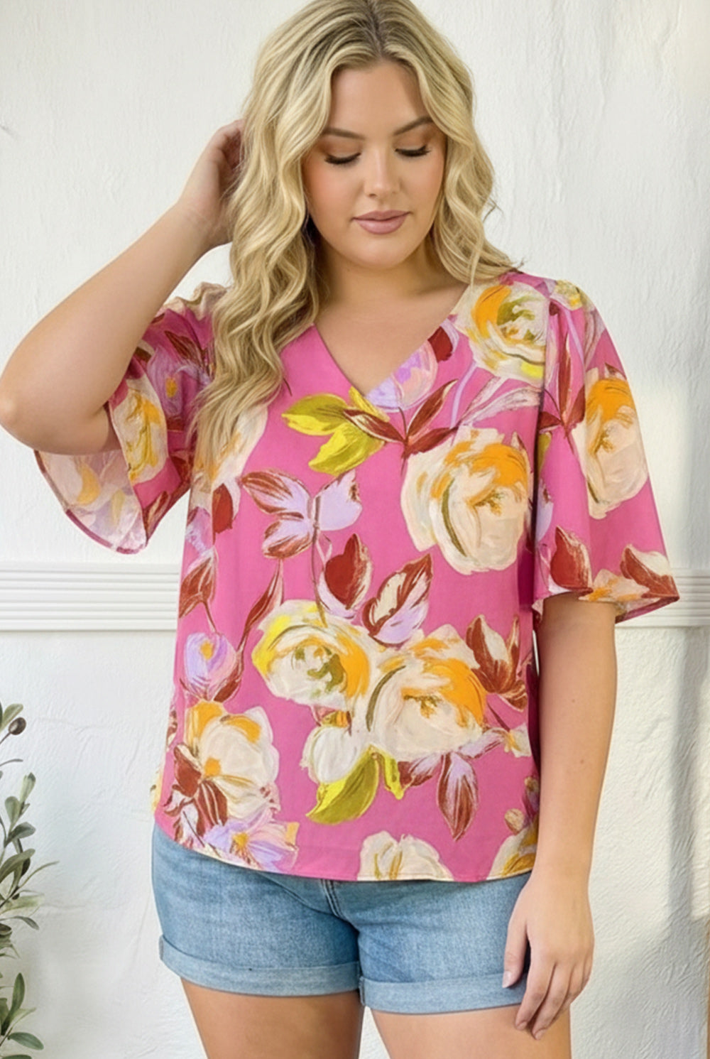 Floral Muse V Neck Blouse