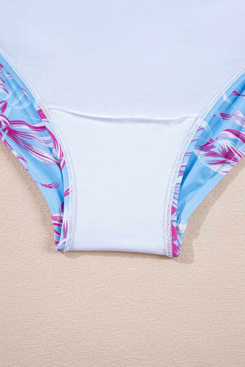 Sky Blue Plus Size Floral Print Twisted High Waist Bikini Set