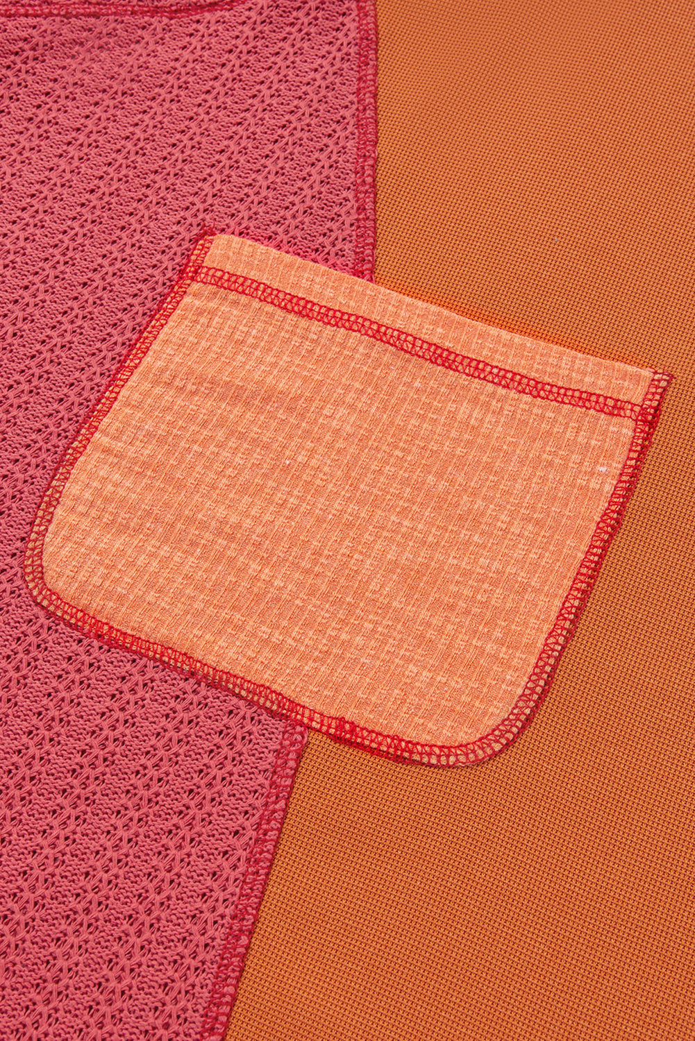 Textured Color Block Patchwork Top