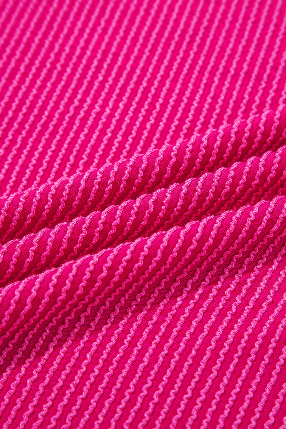 Strawberry Pink Twisted Rib Uneven Hem Drop Shoulder Loose Knit Top