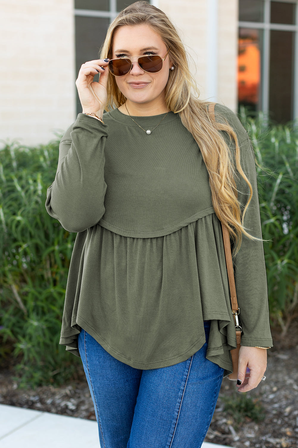 Mist Green Knitted Babydoll PLUS