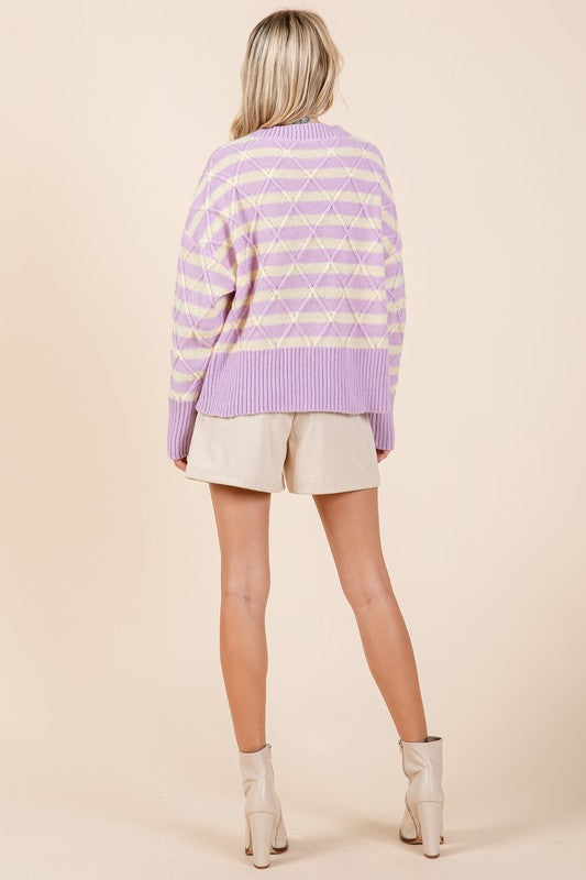 The Way I See It Argyle Knit Sweater PLUS