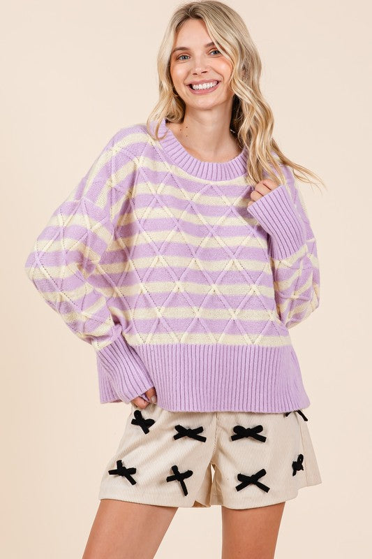 The Way I See It Argyle Knit Sweater PLUS