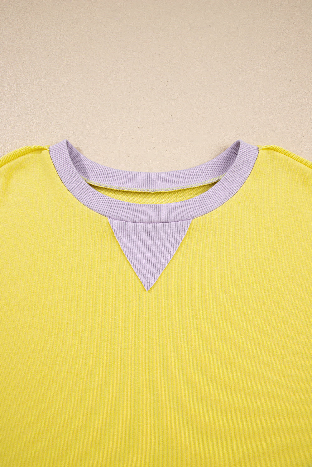 Yellow Striped Colorblock Plus Size Pullover Sweatshirt