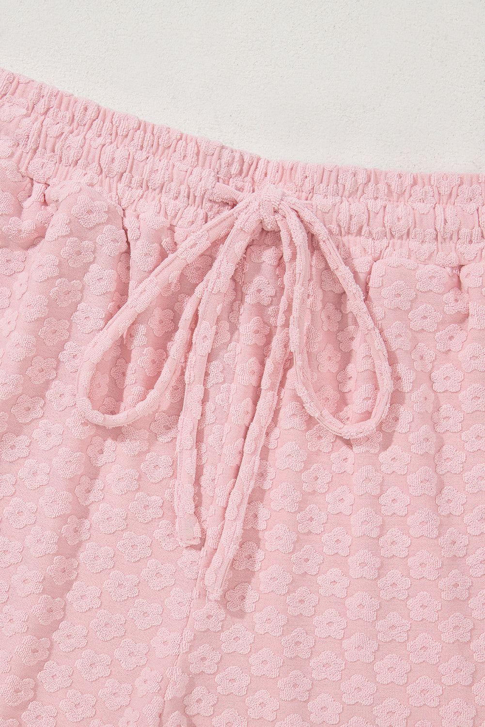 Coral Paradise Daisy Jacquard Textured Casual Short Set