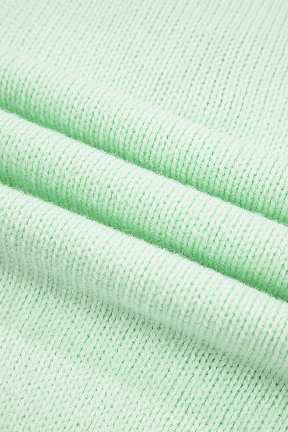 Green Stitched V Neck Color Block Knitted Drop Shoulder Sweater
