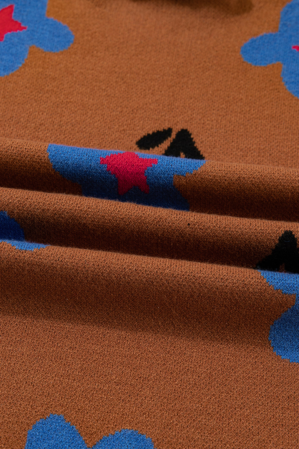 Chestnut Floral High Neck Sweater Vest