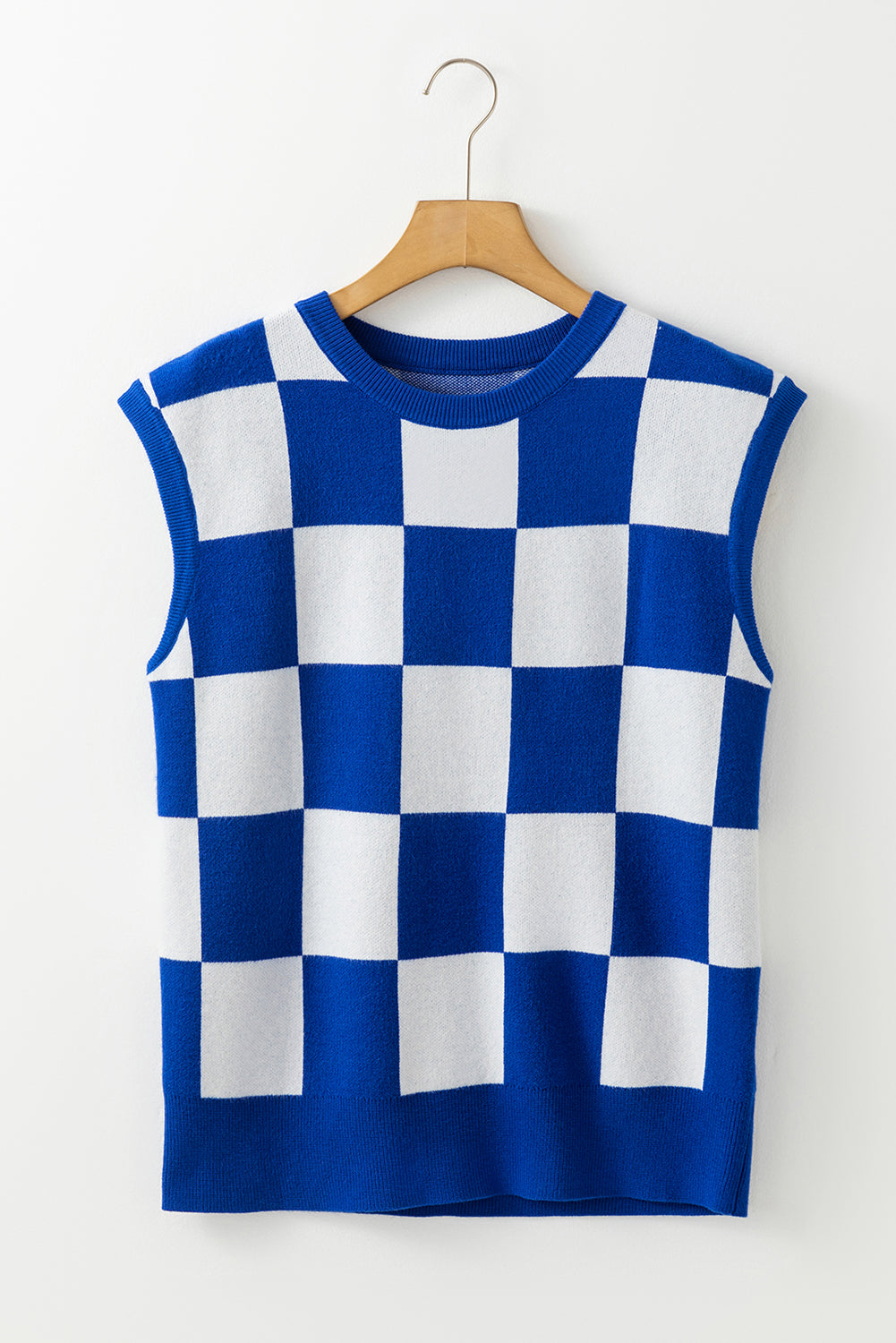 Blue Cherckered Sweater Vest