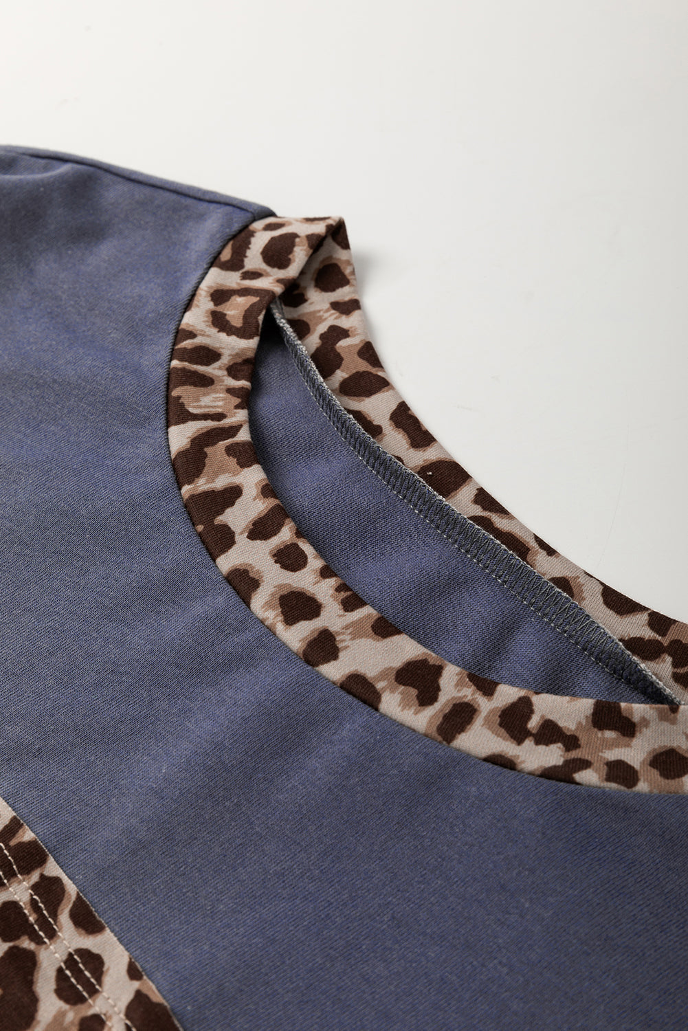Dark Blue Leopard Long Sleeve Top