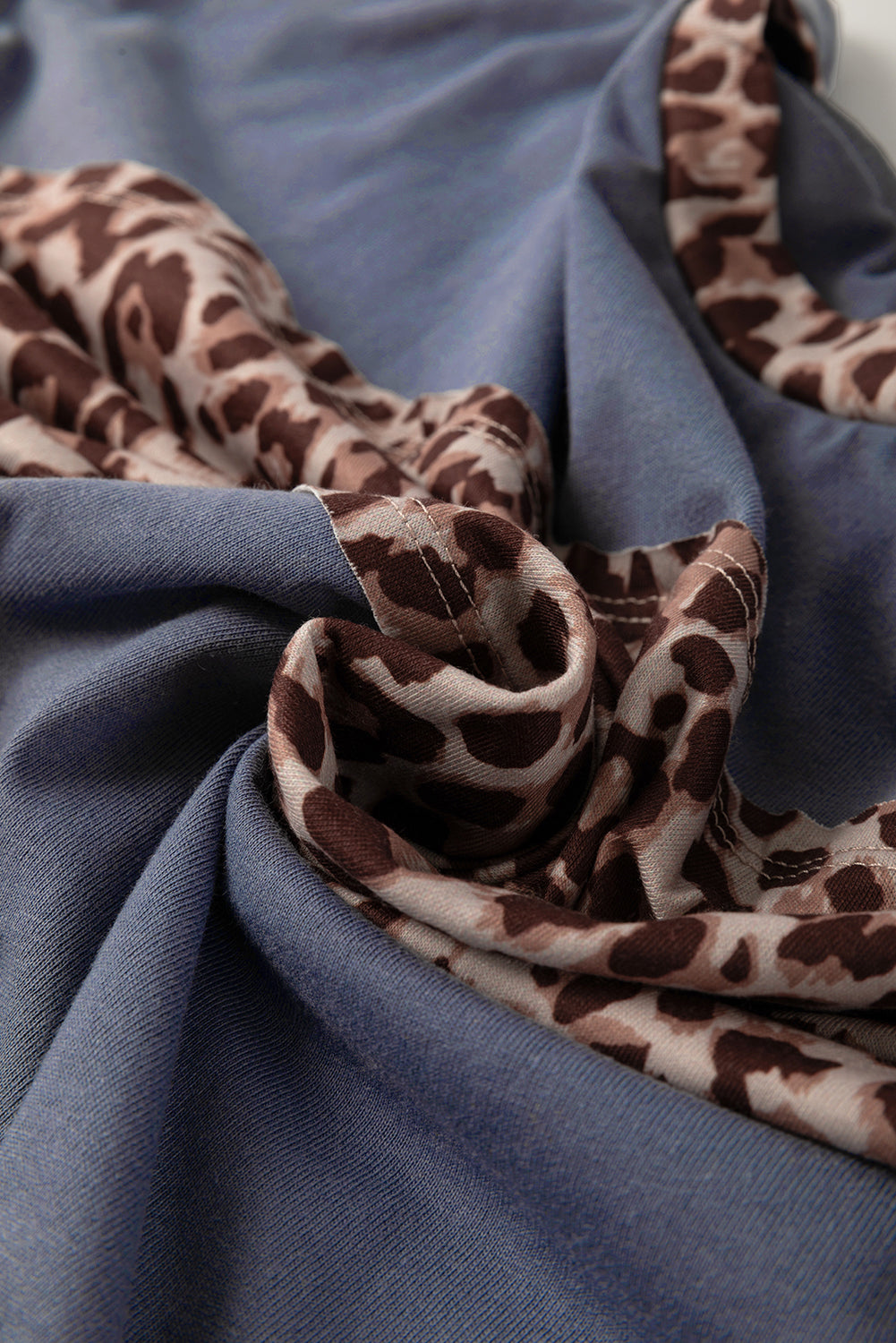 Dark Blue Leopard Long Sleeve Top