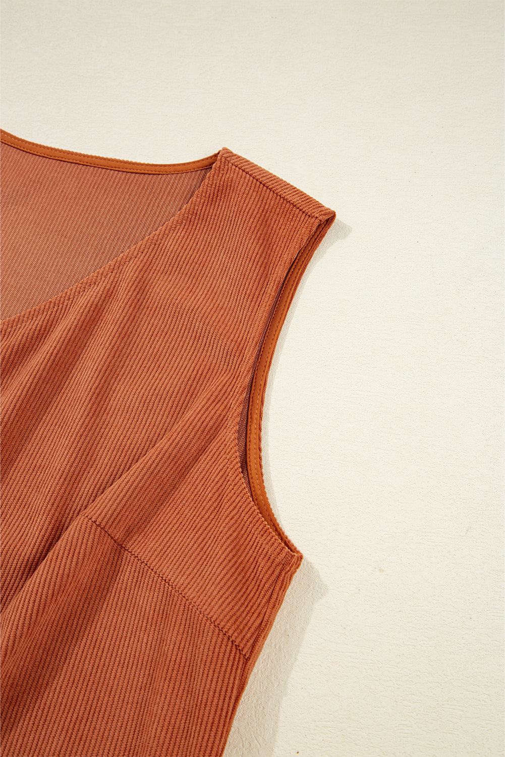 Corduroy Embroidered Pocket Shift Mini Dress