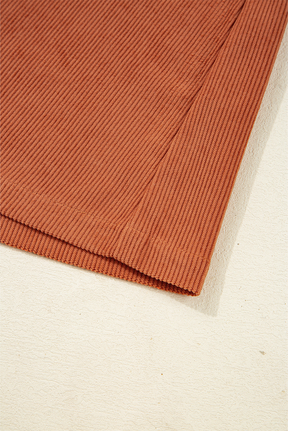 Corduroy Embroidered Pocket Shift Mini Dress