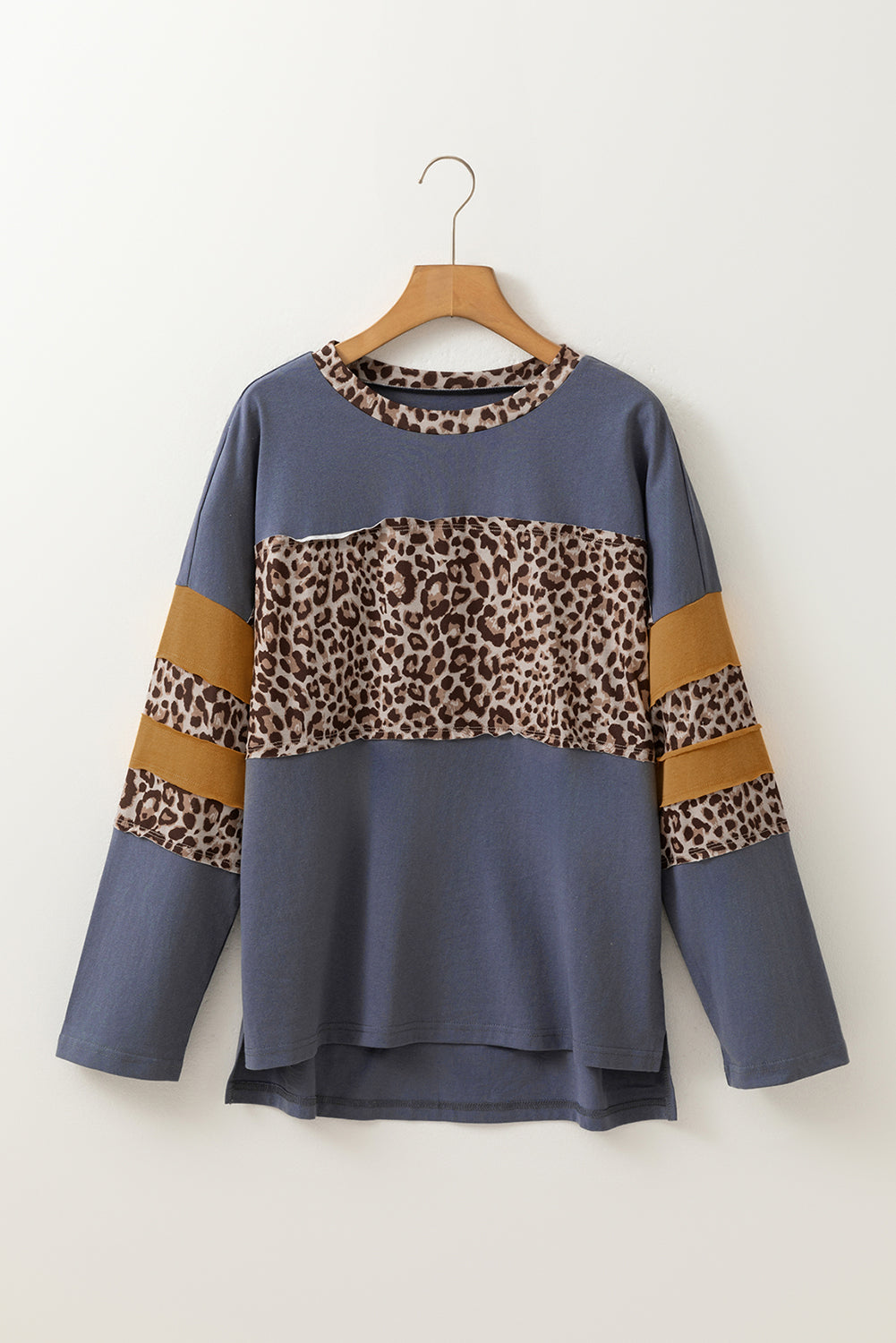 Dark Blue Leopard Long Sleeve Top