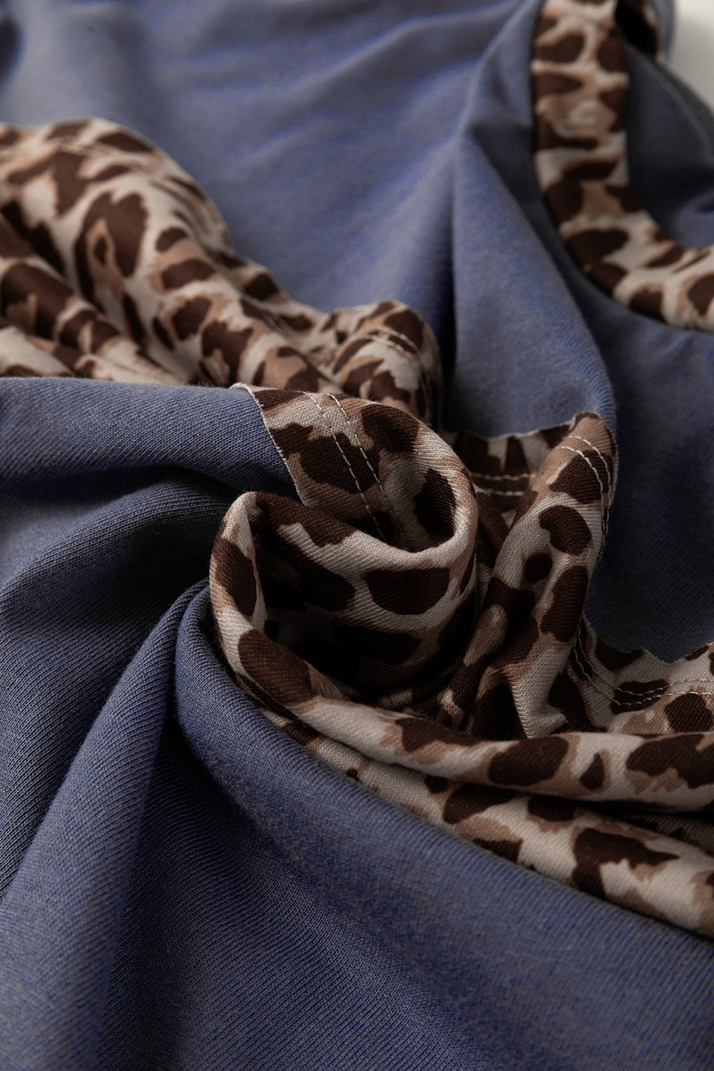 Dark Blue Leopard Long Sleeve Top
