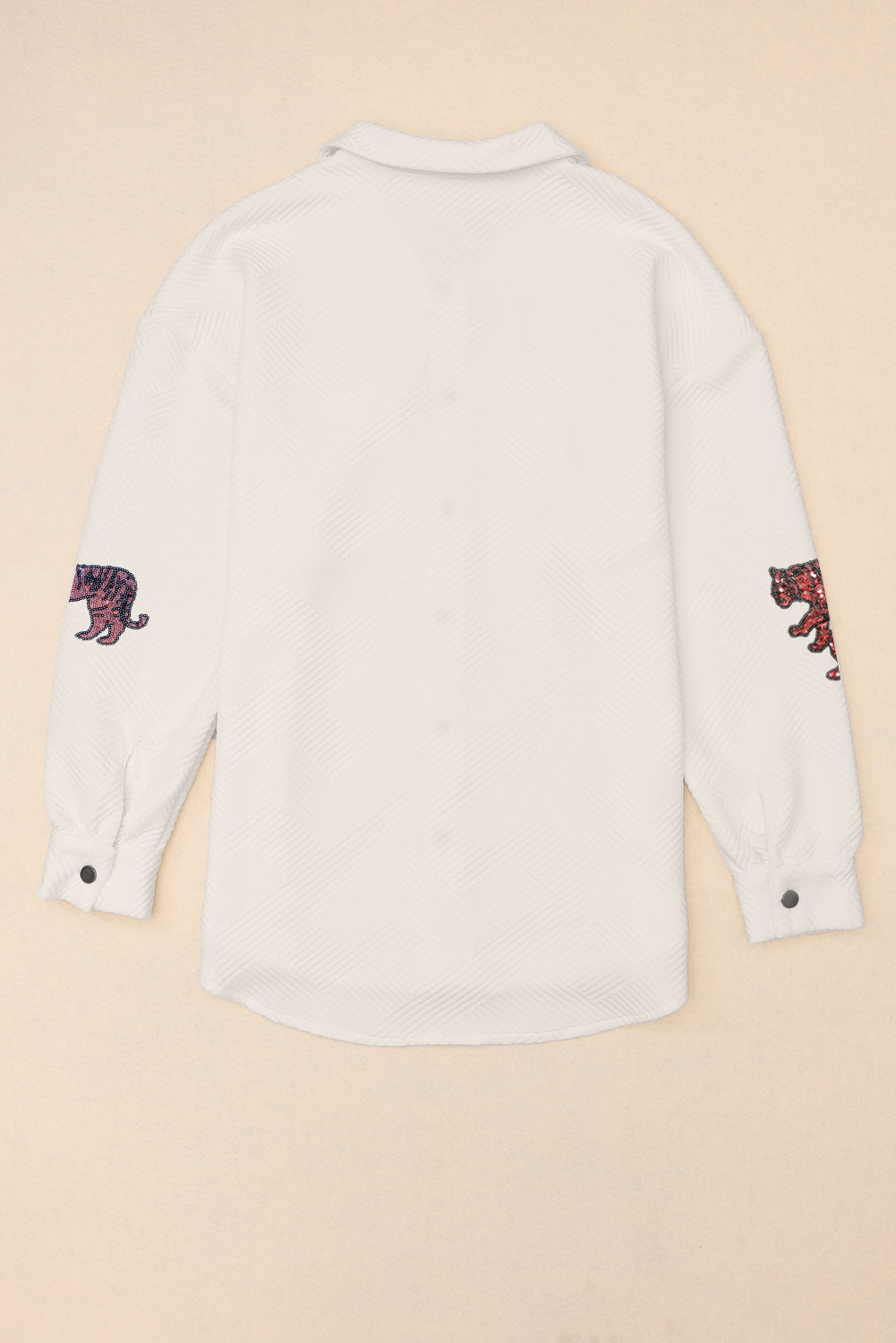 Beige Sequin Tigers Shacket