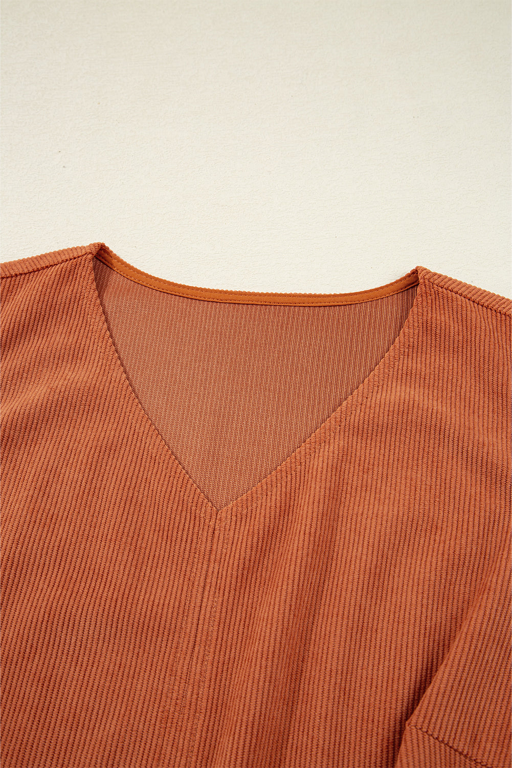 Corduroy Embroidered Pocket Shift Mini Dress