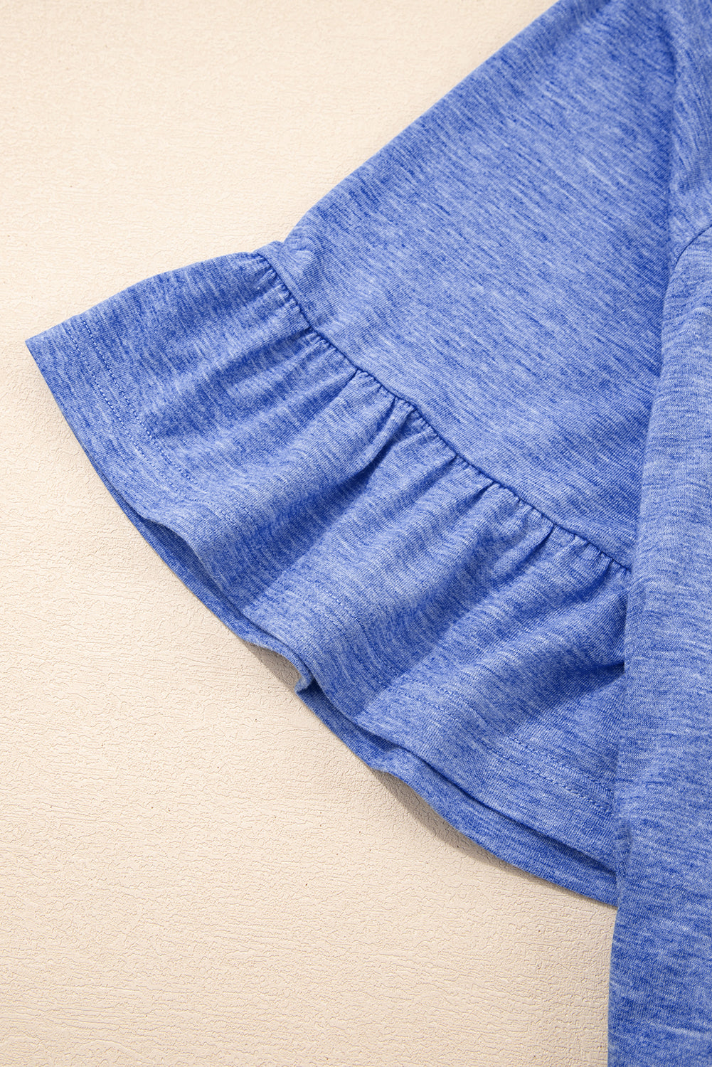 Dusk Blue Ruffled Short Sleeve Plus Size Casual Blouse