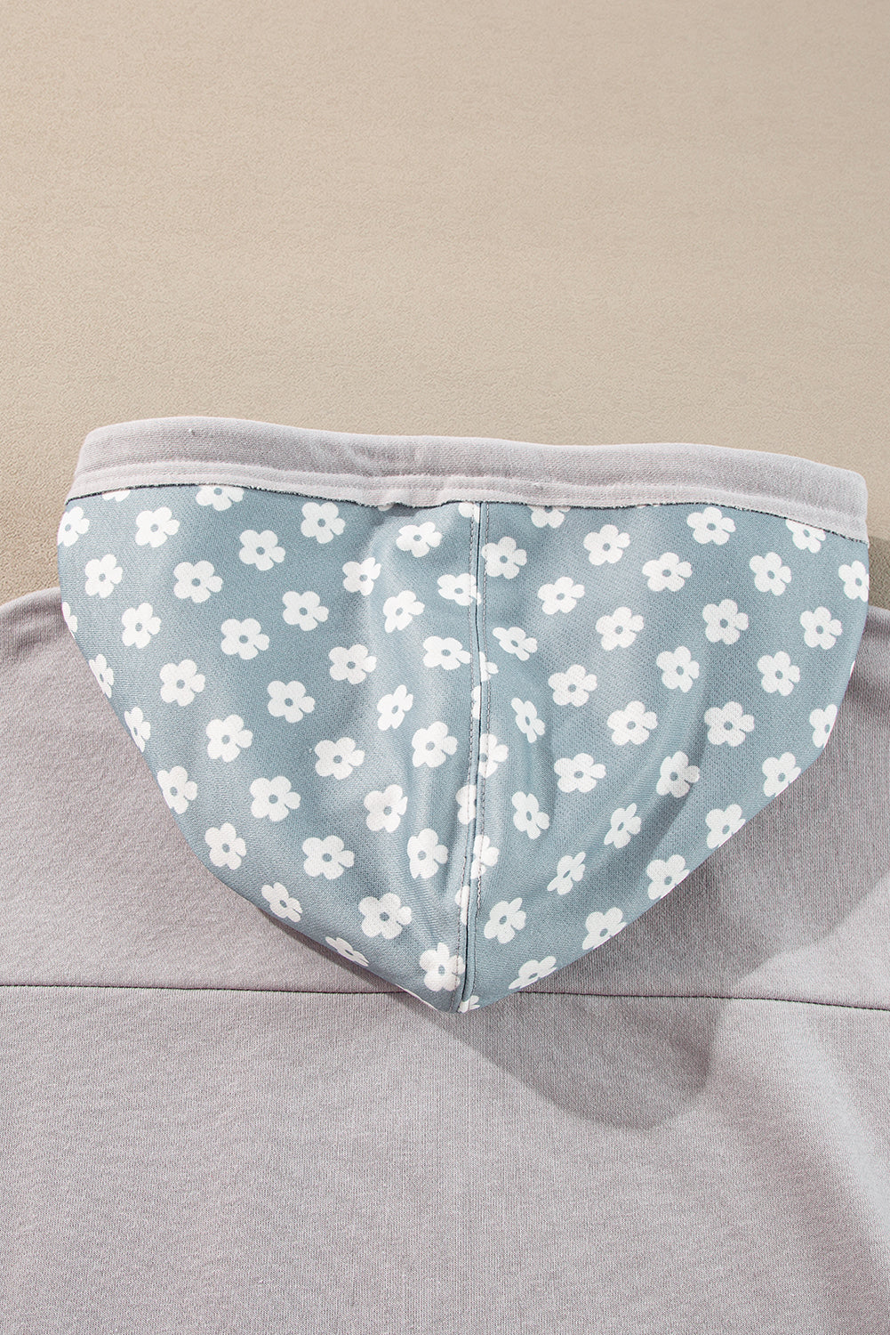 Blue Floral Patchwork Star Pattern Hoodie