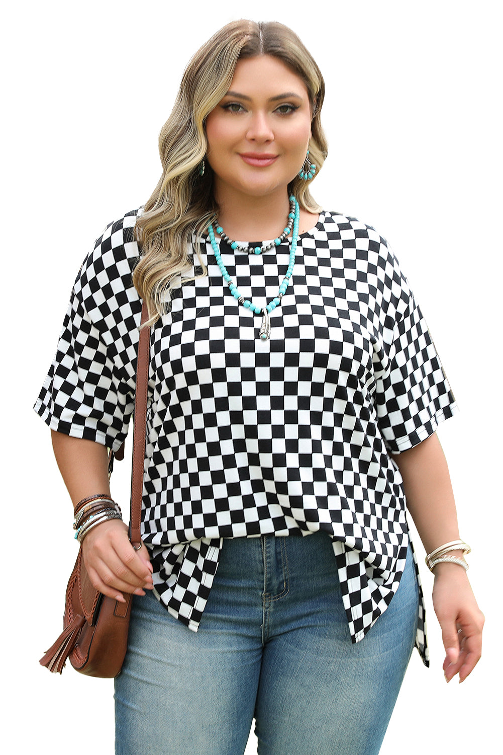 Black Checkered T Shirt
