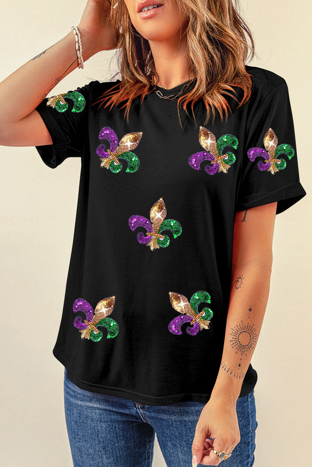 Black Mardi Gras T Shirt