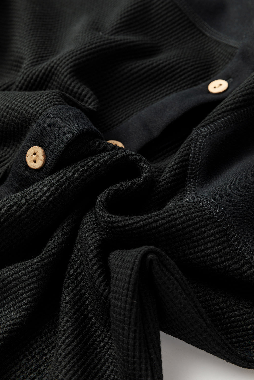 Medium Grey Waffle Knit Patchwork Exposed Seam Loose Shacket