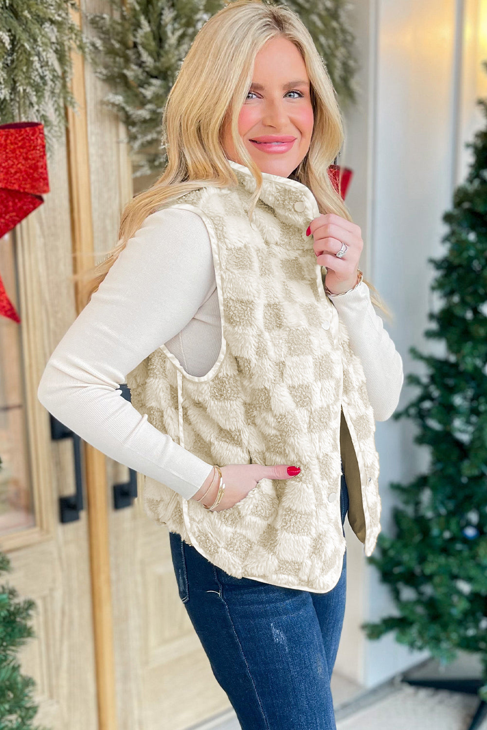 Sherpa Checkered Vest