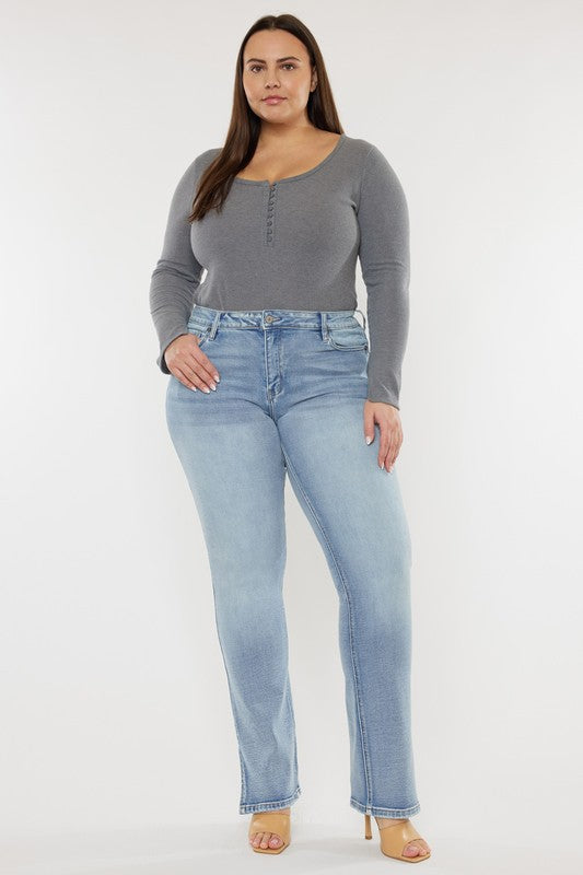 KanCan Mid Rise Y2K Medium Wash Bootcut Jeans PLUS
