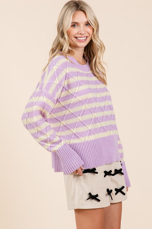 The Way I See It Argyle Knit Sweater PLUS