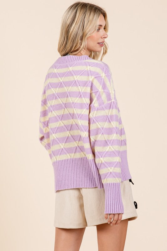 The Way I See It Argyle Knit Sweater PLUS