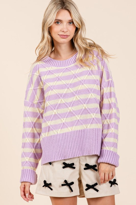 The Way I See It Argyle Knit Sweater PLUS