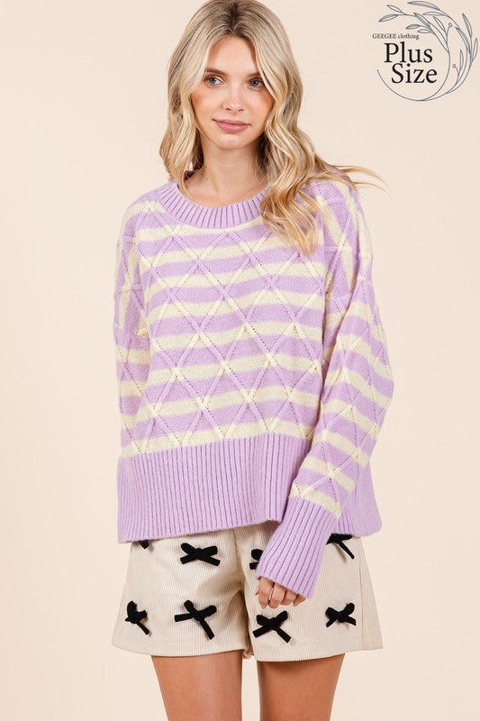 The Way I See It Argyle Knit Sweater PLUS