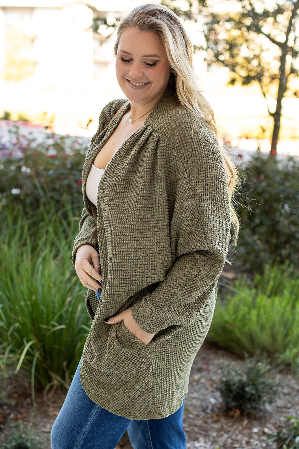 Waffle Knit Cardigan