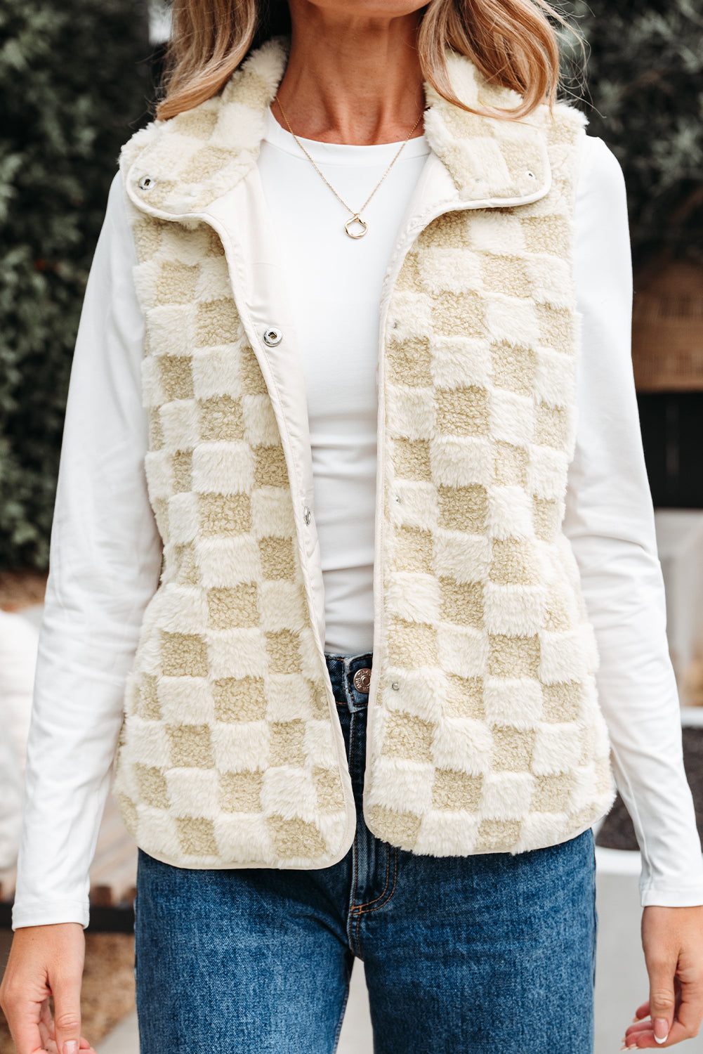Sherpa Checkered Vest