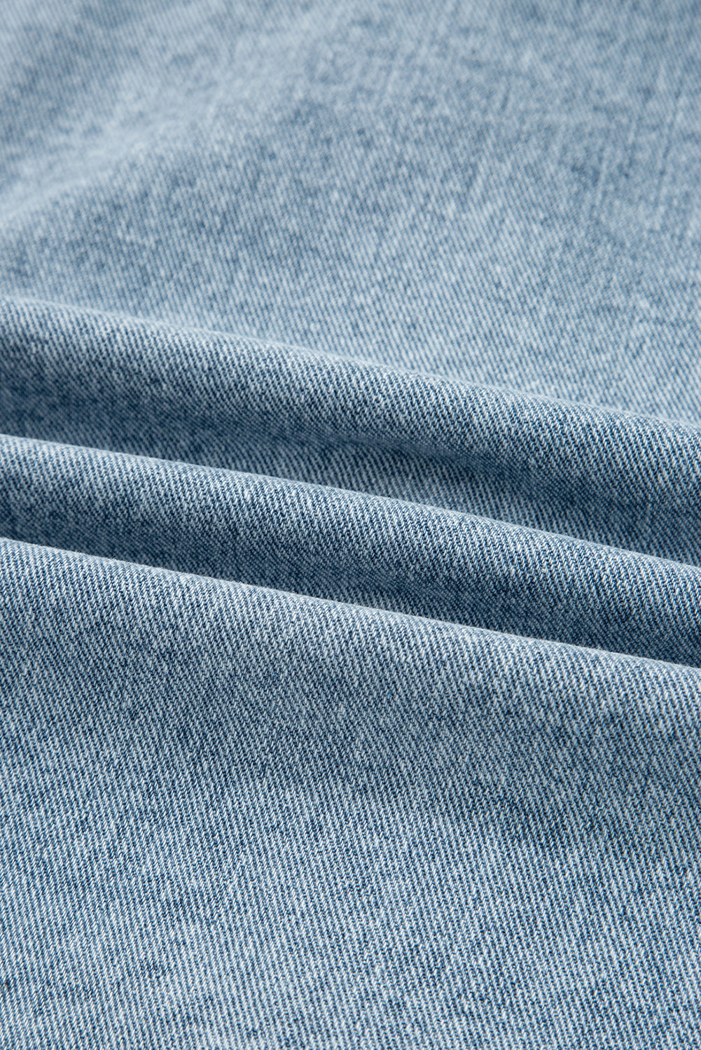 Myosotis Scallop Trim Collar Patched Pocket Button Up Denim Jacket