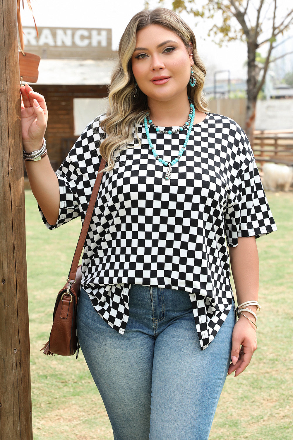 Black Checkered T Shirt