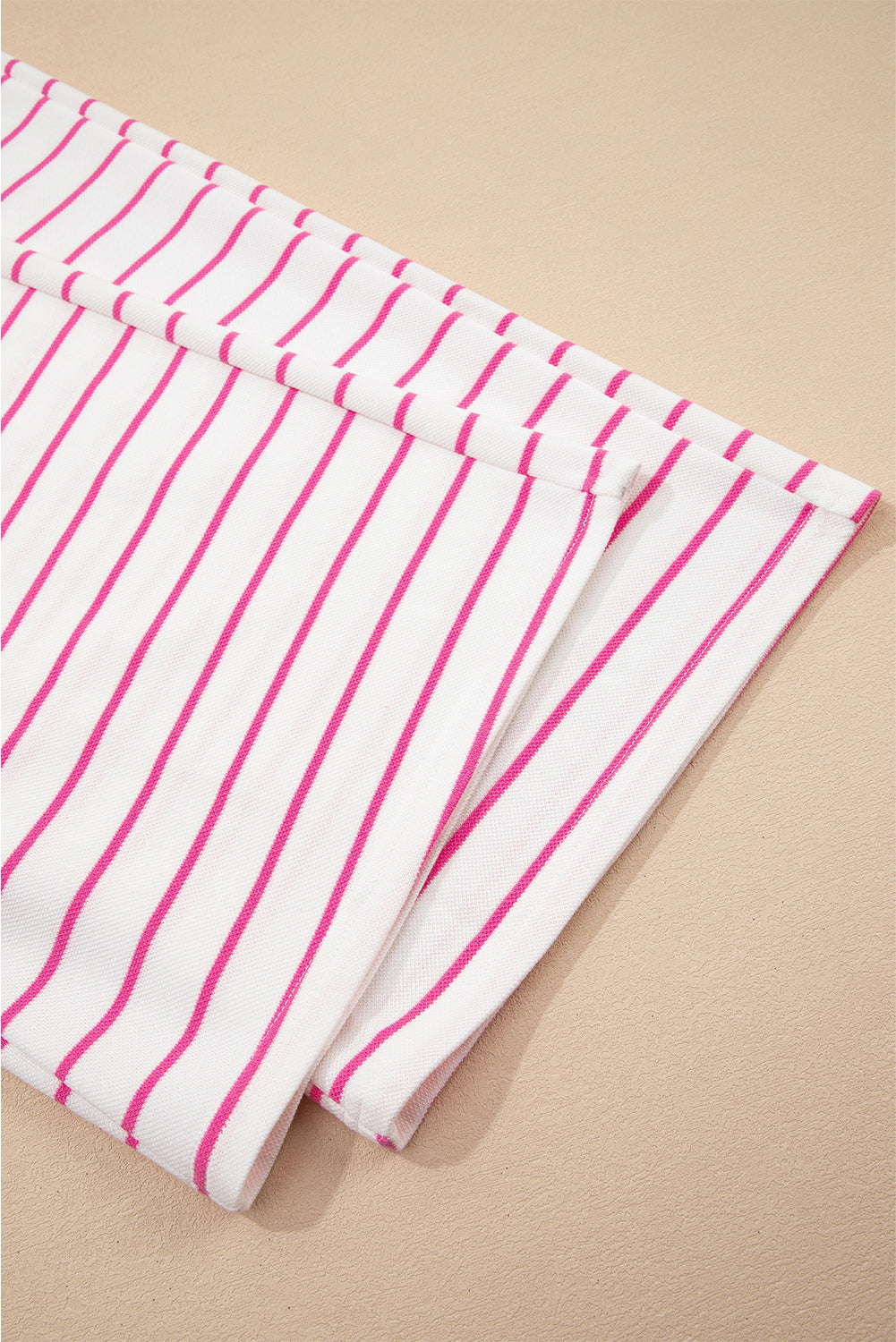 Rose Stripe Casual Wide Leg 2pcs Pants Set