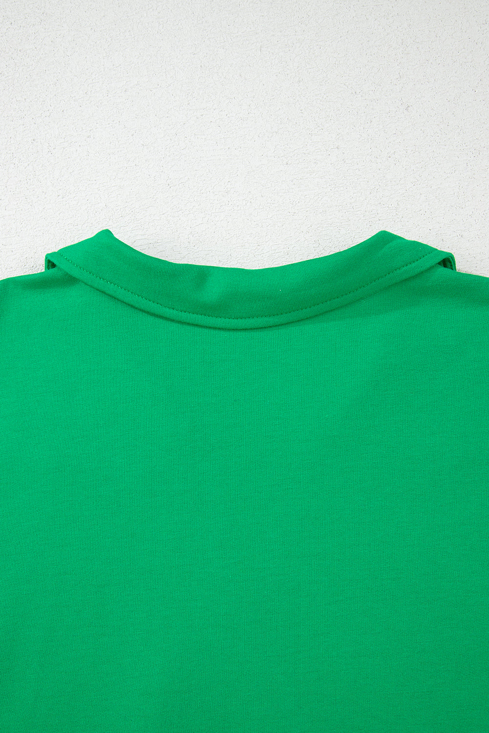 Bright Green Short Sleeve Turn-Down Collar Plus Size Blouse