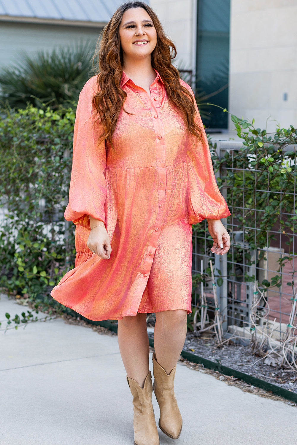 Peach Blossom Mini Dress PLUS