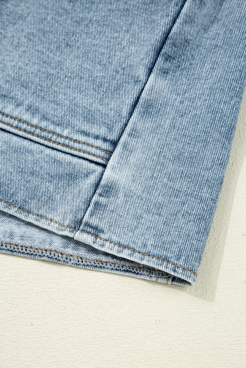 Myosotis Scallop Trim Collar Patched Pocket Button Up Denim Jacket