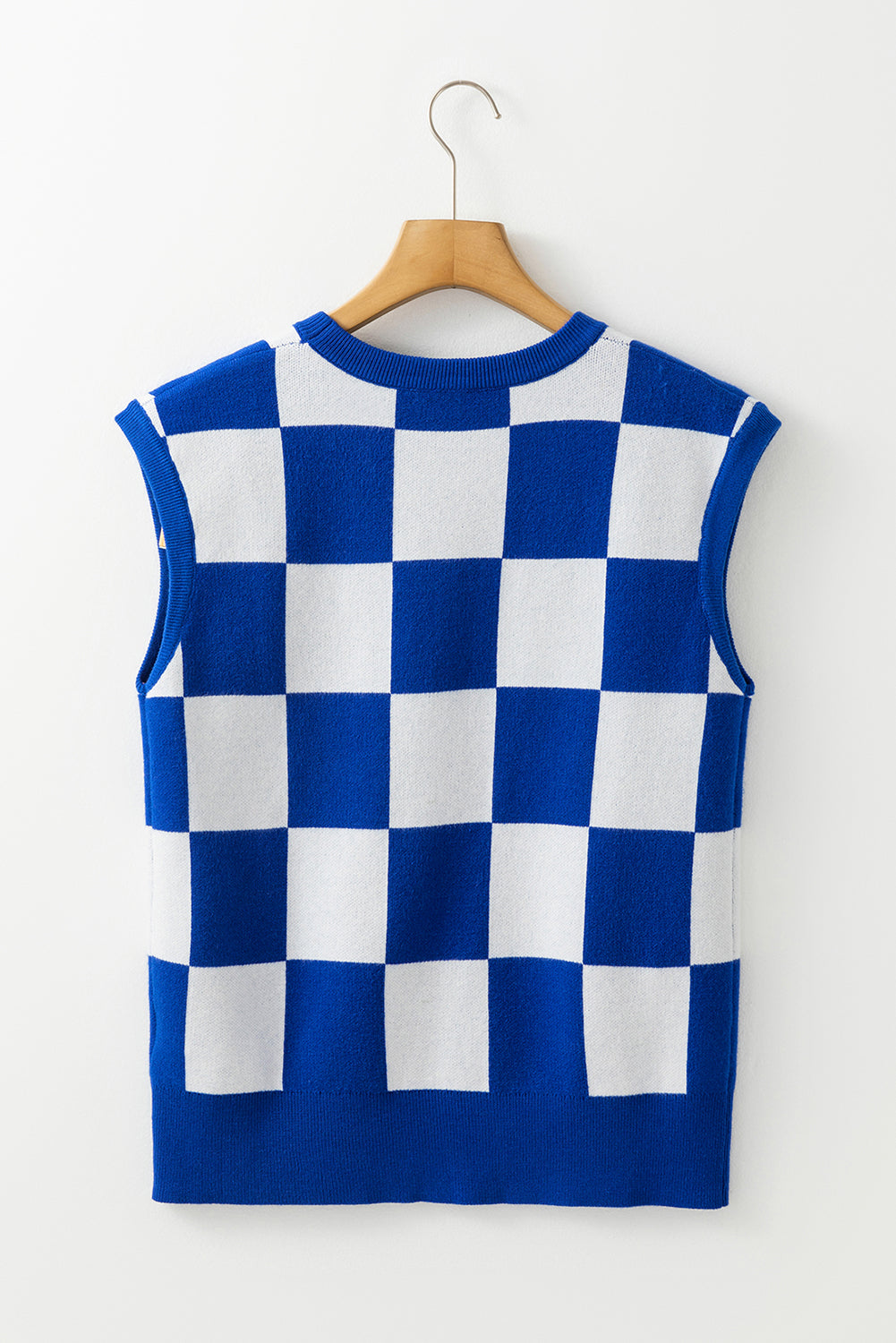 Blue Cherckered Sweater Vest