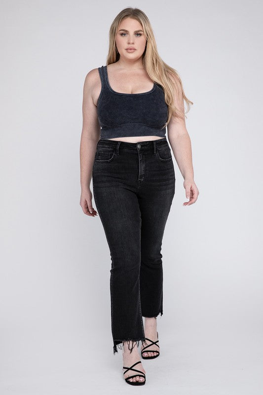 Vervet High Rise Crop Flare Jeans PLUS