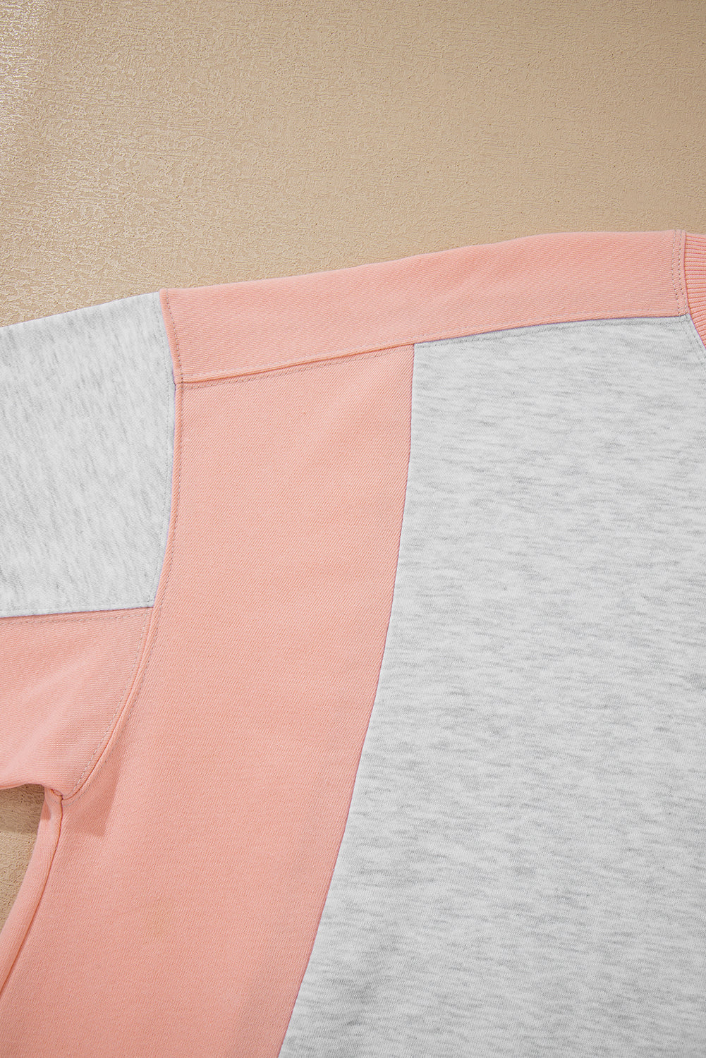 Light Grey Uneven Hem Colorblock Pullover Casual Shorts Plus Size 2pcs Outfit