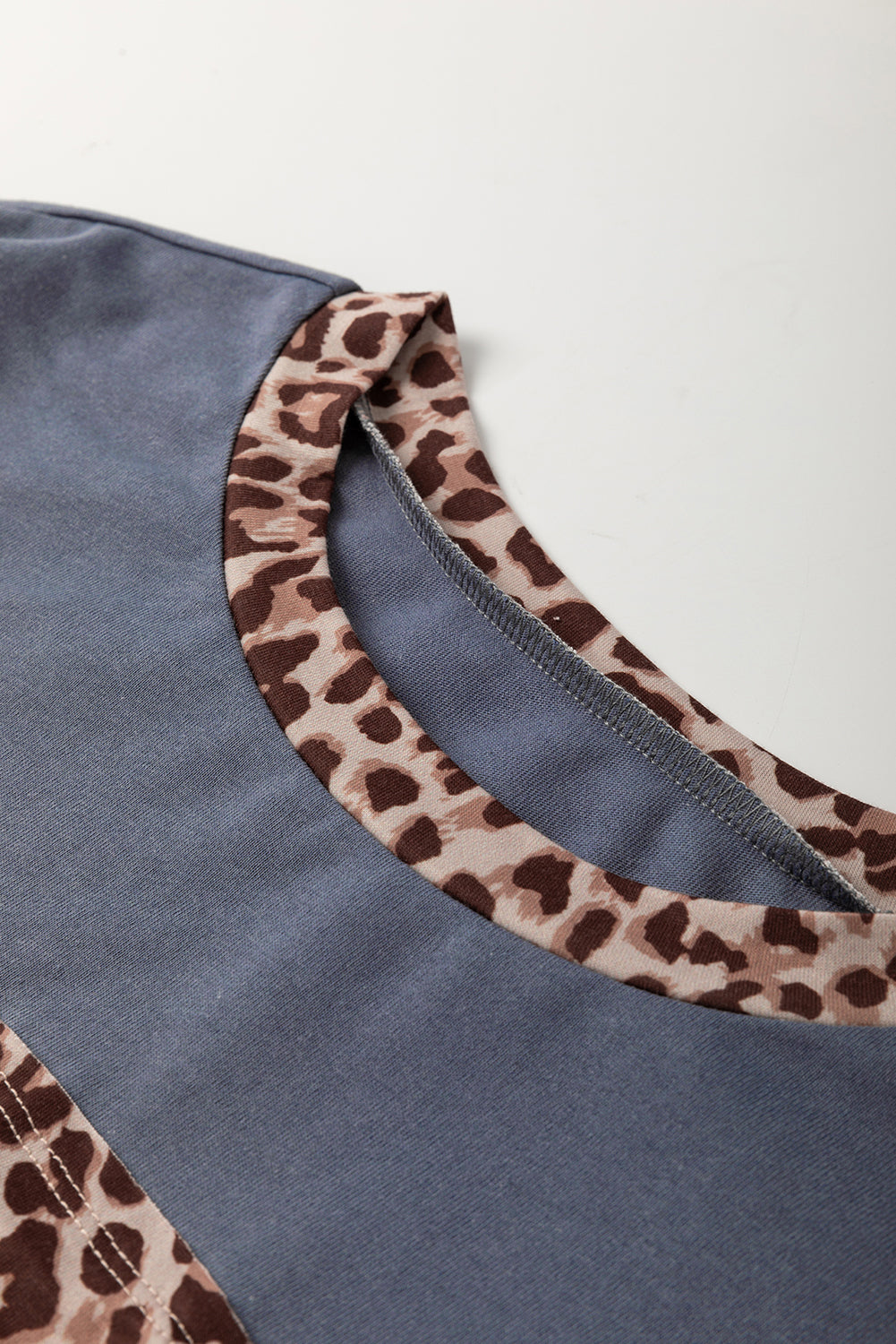 Dark Blue Leopard Long Sleeve Top