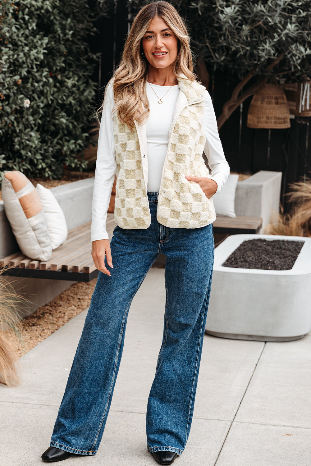 Sherpa Checkered Vest