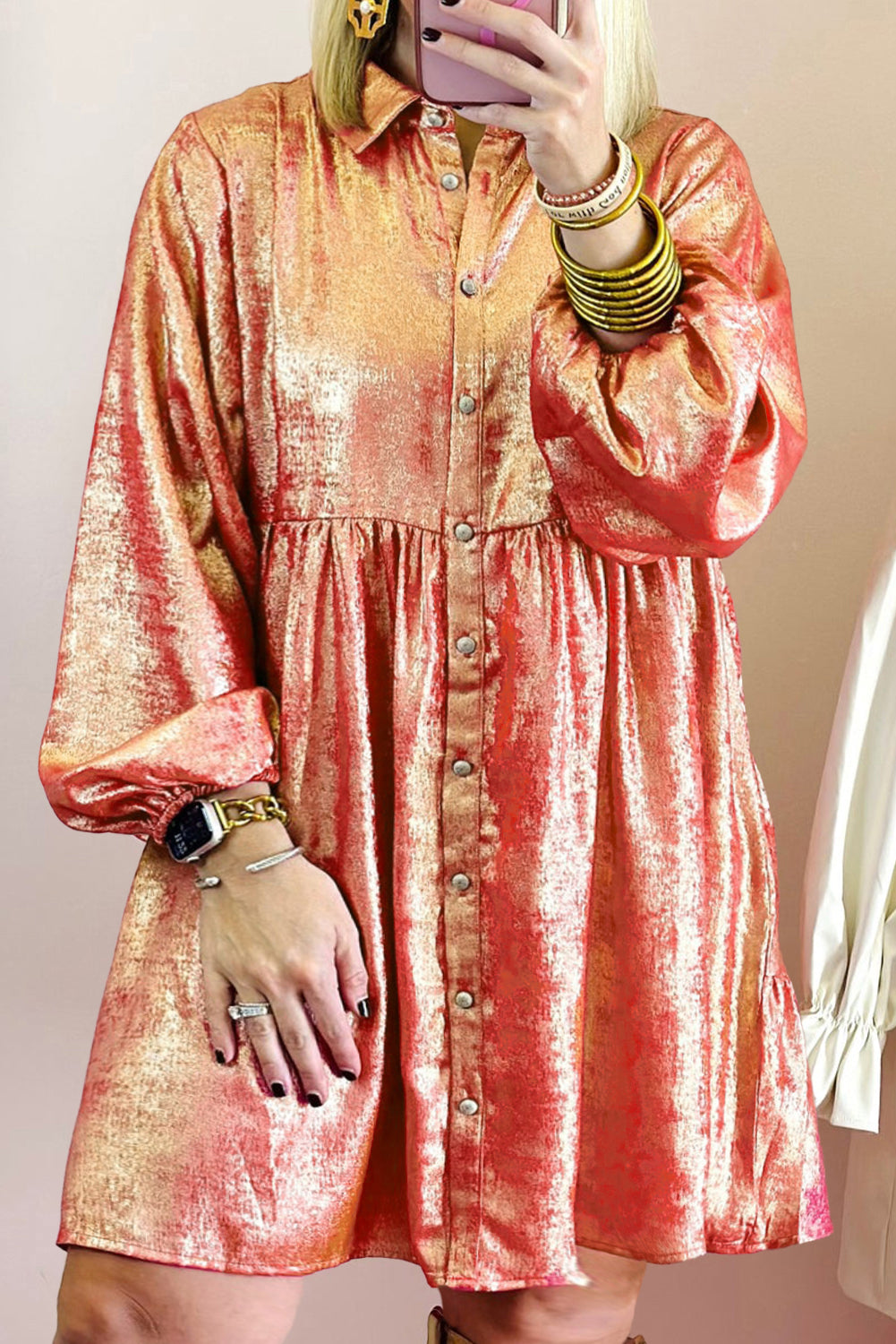 Peach Blossom Mini Dress PLUS