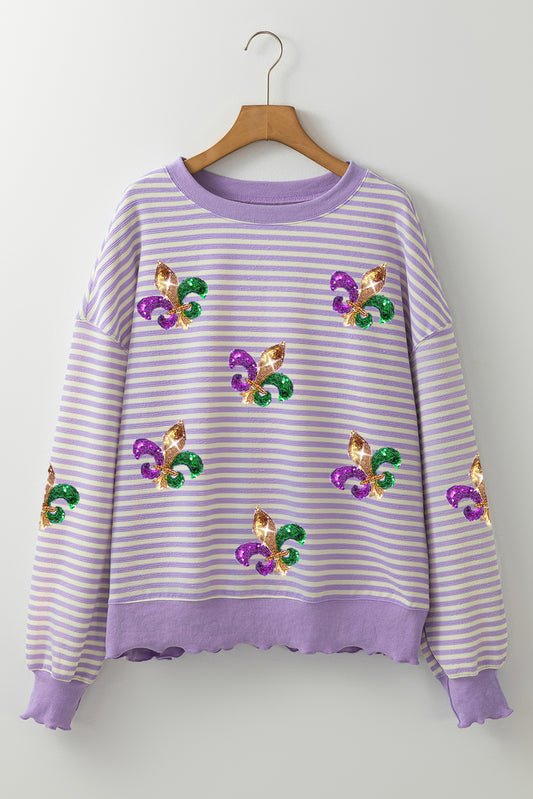 Mardi Gras Patch Long Sleeve Top