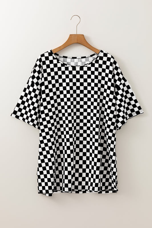 Black Checkered T Shirt