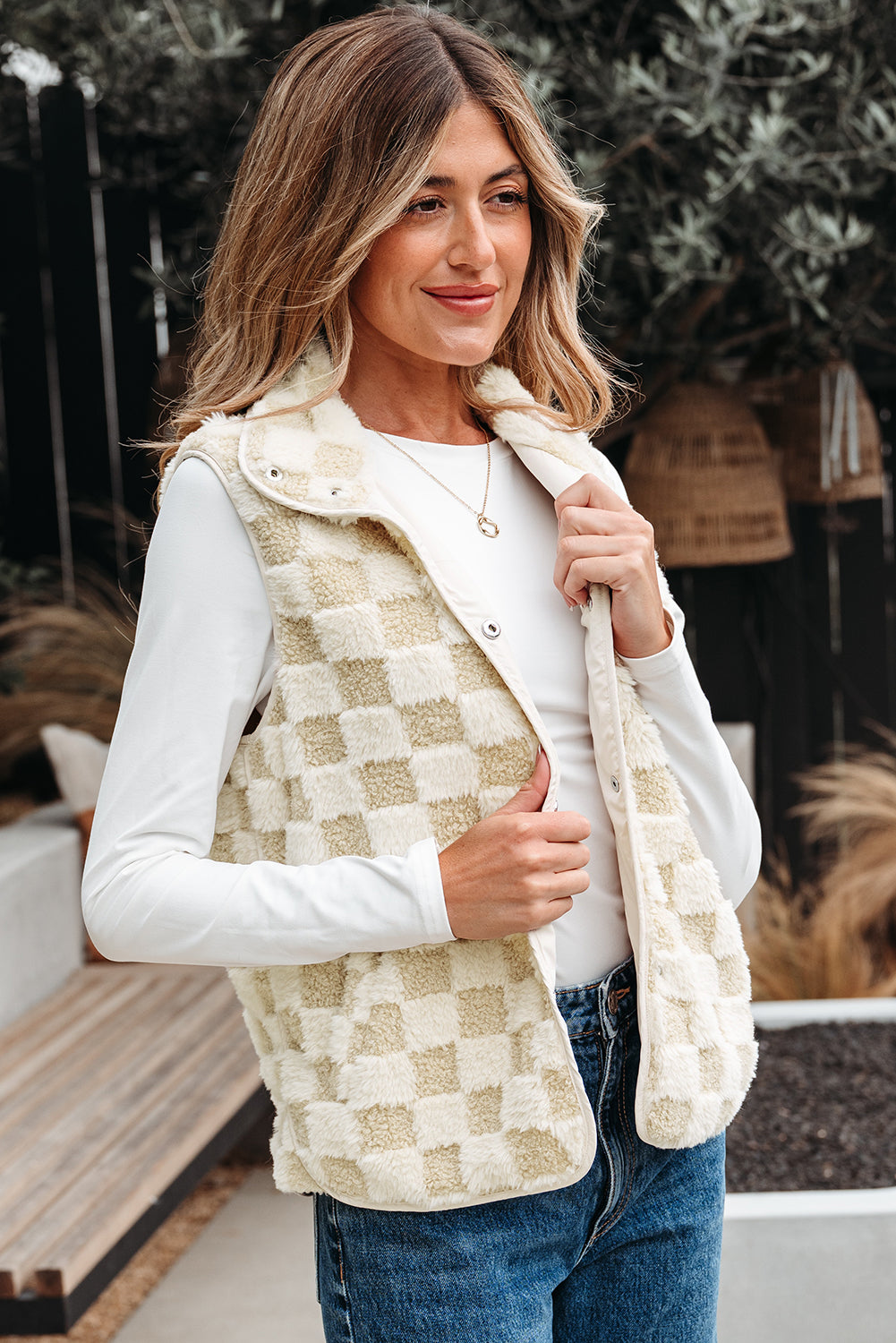 Sherpa Checkered Vest